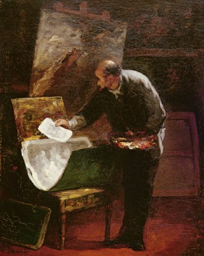 The Artist in his Studio by Honoré Daumier